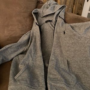 Grey Polo Ralph Lauren zip up sweatshirt Medium